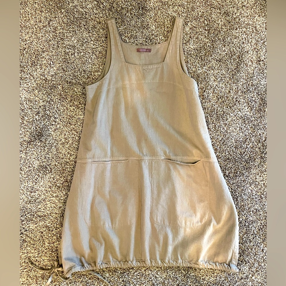 Cut Loose Beige Sleeveless Mini Dress, Tunic, Jumper